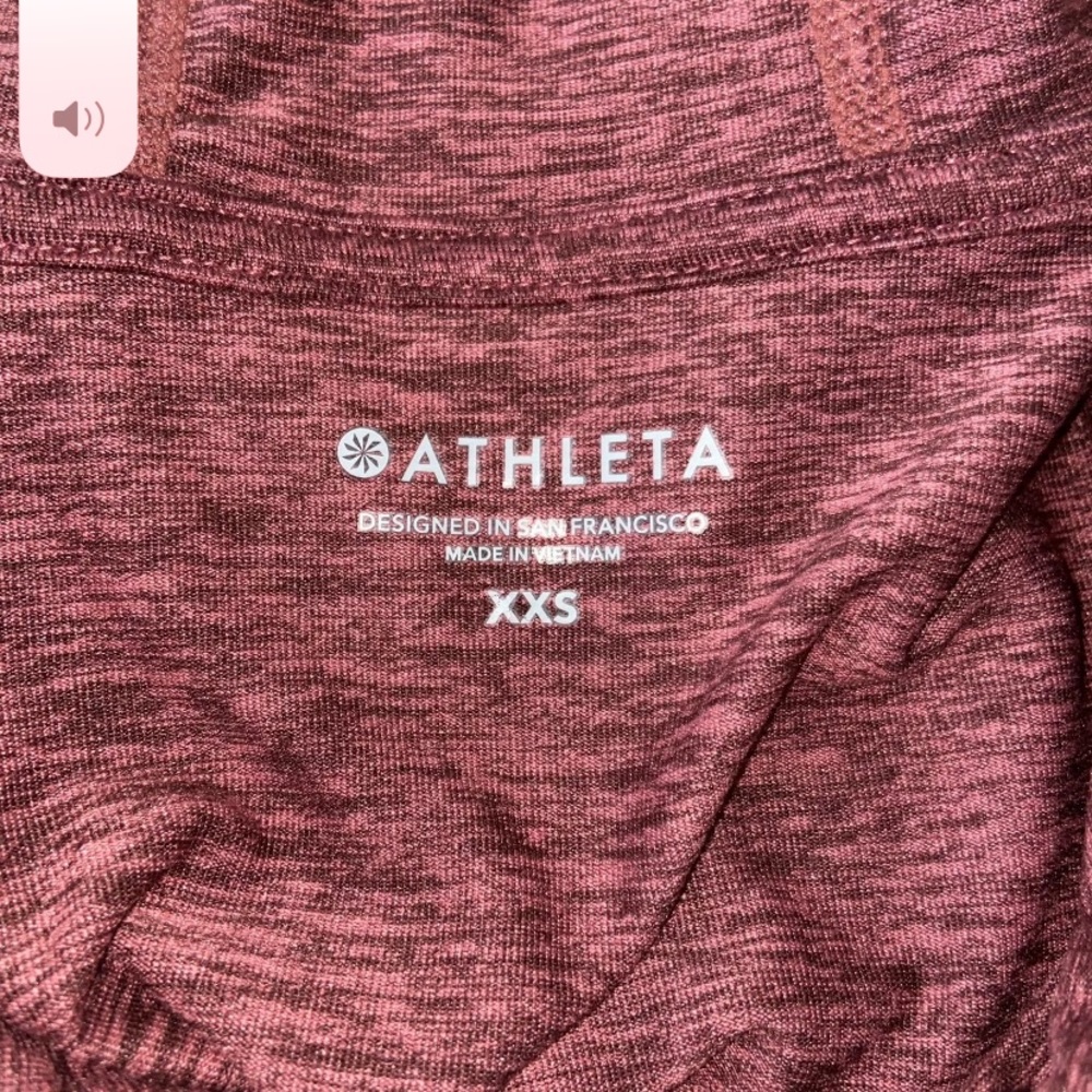 Athleta Uptempo Short Crop Hoodie Top Size XXS Super Soft Antique Burgundy - Picture 10 of 12